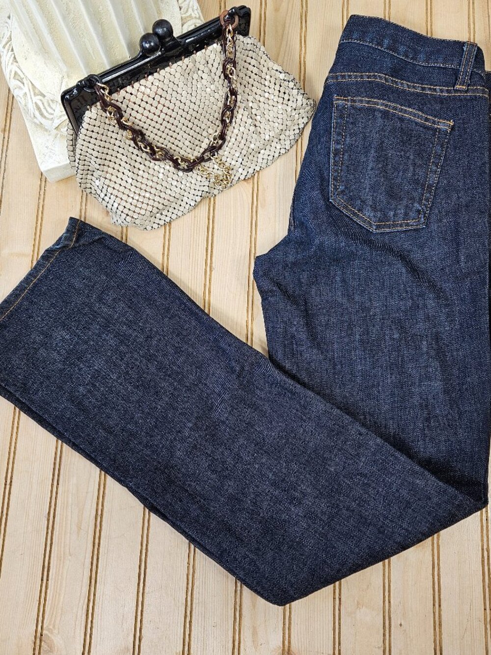 J. Crew Size 29R Bootcut Jeans Dark Wash Low Rise Stretch BL8795 EUC Womens